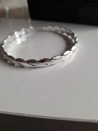 Pulsera esclava plata 925 trenzada abierta