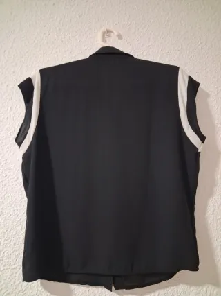 Chaleco Gasa Negro y Blanco Talla Única