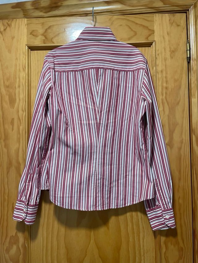 Camisa Massimo Dutti rayas granate y blanco