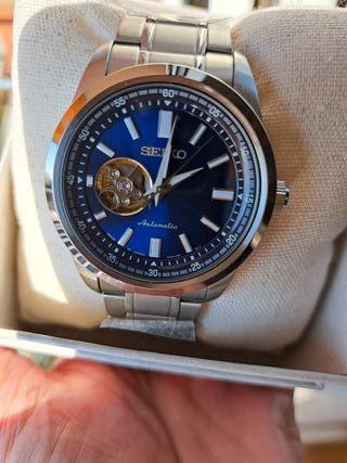 Seiko Noble Time Azul Automático  Open Heart