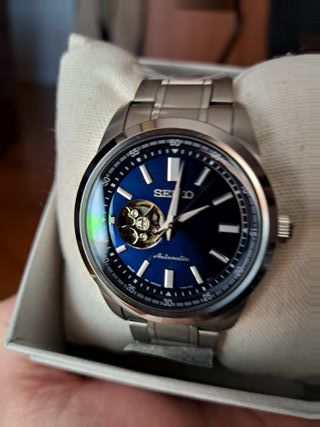 Seiko Noble Time Azul Automático  Open Heart