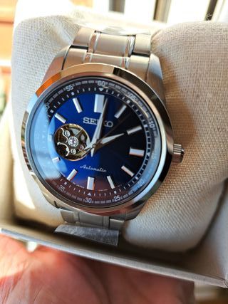 Seiko Noble Time Azul Automático  Open Heart