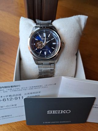 Seiko Noble Time Azul Automático  Open Heart