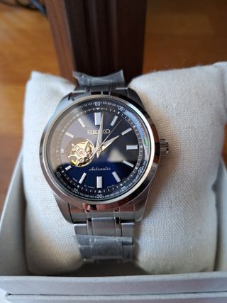Seiko Noble Time Azul Automático  Open Heart