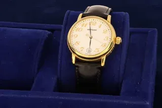 Orologio Montblanc Oro Cinturino Pelle Nero