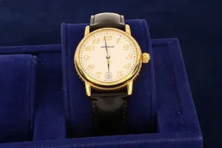 Orologio Montblanc Oro Cinturino Pelle Nero