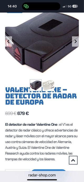 Avisador Radares Valentín One