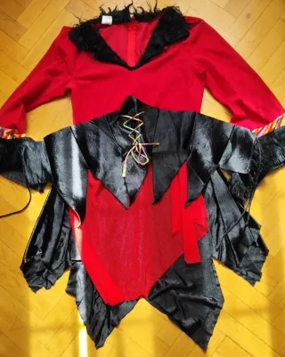 Disfraz Bruja Talla XL Negro/Rojo