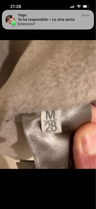 Abrigo Uterqüe Talla M / 38 Beige