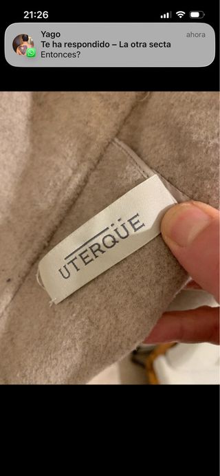Abrigo Uterqüe Talla M / 38 Beige
