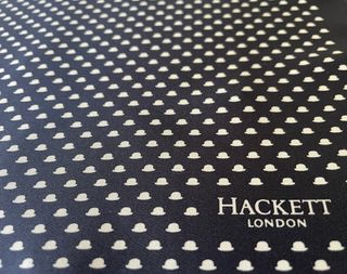 Pañuelo Hackett Seda Azul Marino Estampado