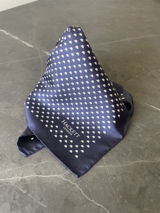 Pañuelo Hackett Seda Azul Marino Estampado