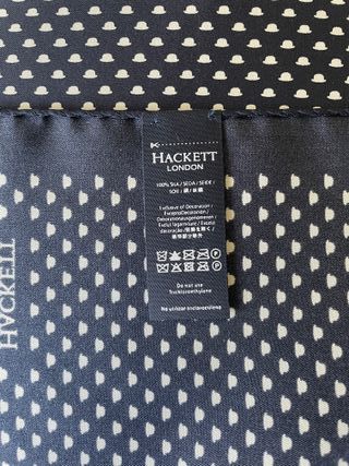 Pañuelo Hackett Seda Azul Marino Estampado