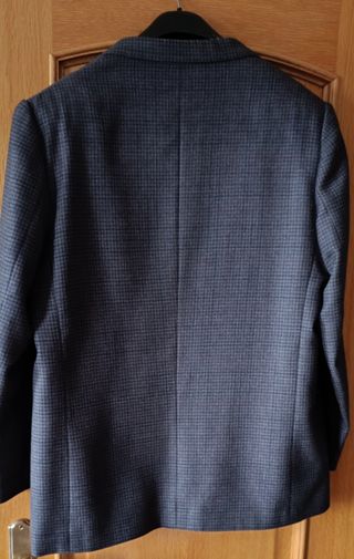 Chaqueta blazer lana azul y gris