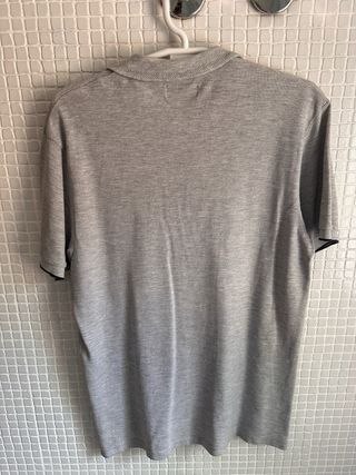Polo Zara Hombre Gris con Detalles Rojos