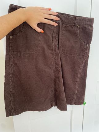Falda marrón pana vintage Talla 42