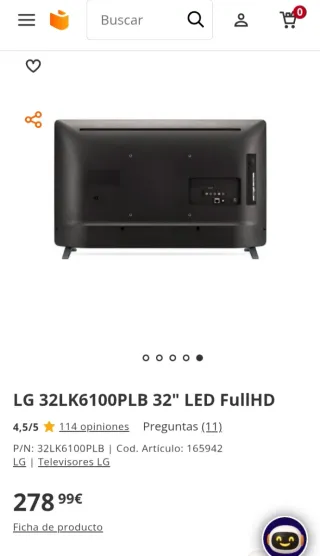 Televisión SMART TV LG 32 FullHD HDR