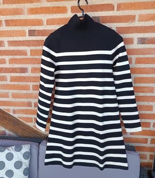 Vestido Zara rayas cuello alto