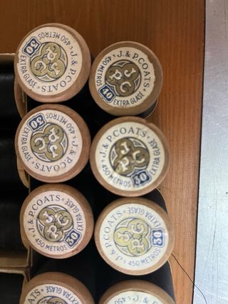 Lote hilos antiguos J&P Coats Extra Glasé