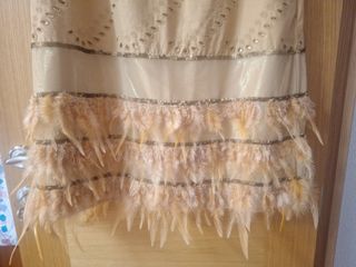 Vestido fiesta Tintoretto beige/dorado T.44