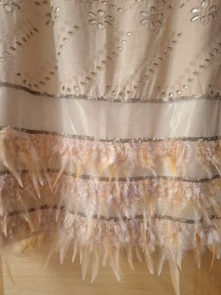 Vestido fiesta Tintoretto beige/dorado T.44