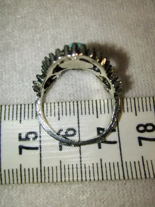 Anillo Plata vintage Perla Azul