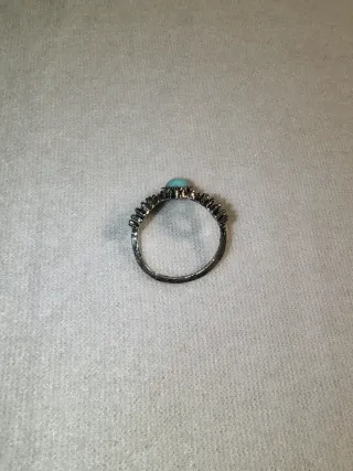 Anillo Plata vintage Perla Azul