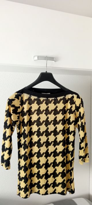 Camiseta manga larga estampado pata de gallo