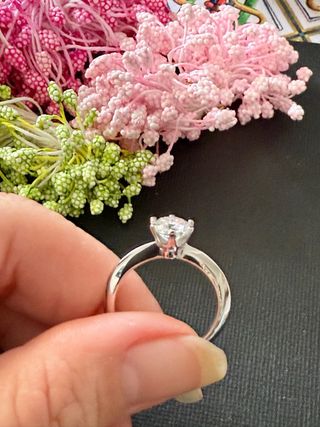 Anillo Plata de Ley Moissanita 1ct