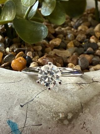 Anillo Plata de Ley Moissanita 1ct