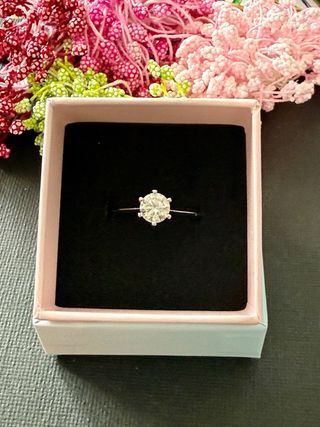 Anillo Plata de Ley Moissanita 1ct