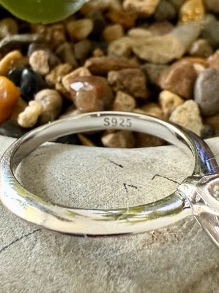 Anillo Plata de Ley Moissanita 1ct