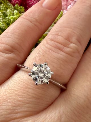 Anillo Plata de Ley Moissanita 1ct