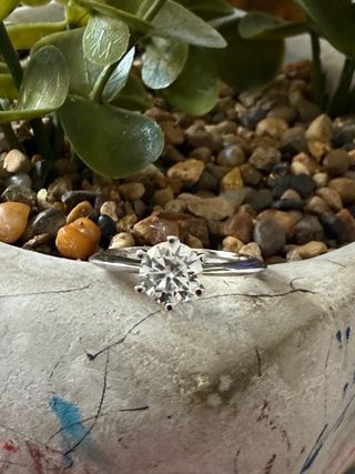Anillo Plata de Ley Moissanita 1ct