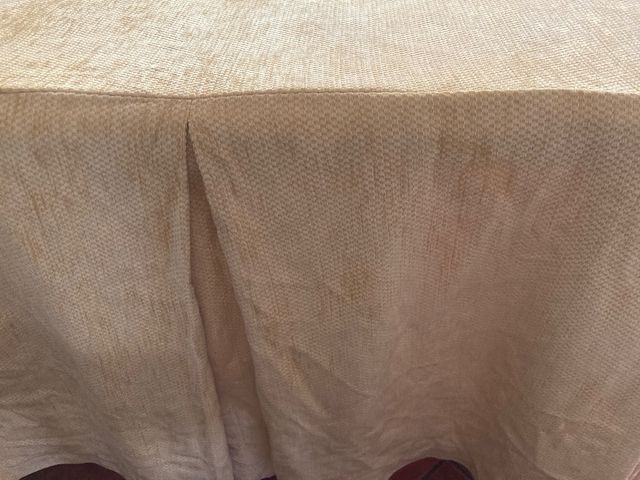 Funda Mesa Camilla Tela Beige/Dorado