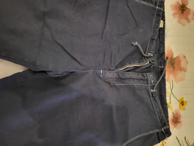 Bermuda Benetton Lino/Cotone Blu