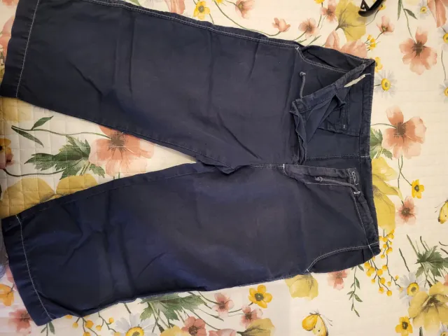 Bermuda Benetton Lino/Cotone Blu