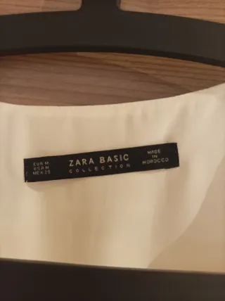 Blusa Zara Viscosa Blanca Talla M
