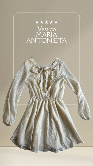 Vestido Romántico María Antonieta con moño detrás.