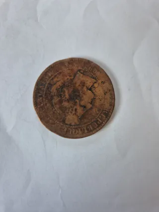 Moneda 10 céntimos antigua