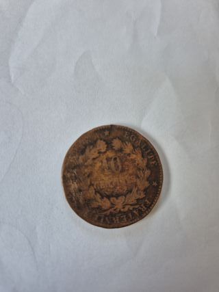 Moneda 10 céntimos antigua