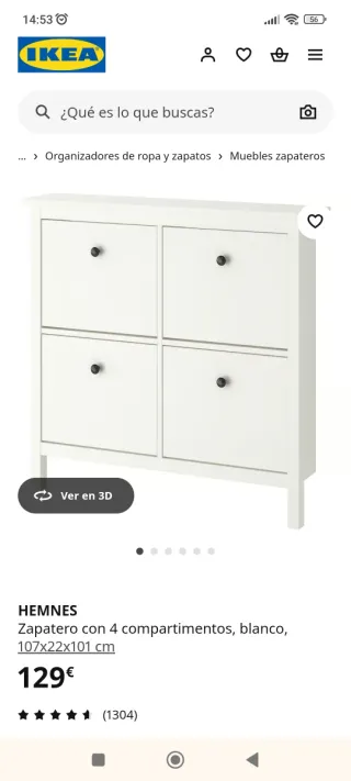 Scarpiera Ikea Hemnes bianca