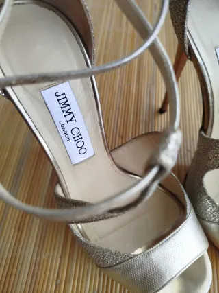 Sandalias Jimmy Choo Doradas Talla 38