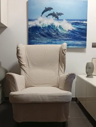 Butaca Ikea beige tela