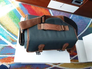 Bolsa cámara video/foto verde y marrón