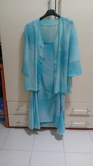 Abito donna blu e bianco