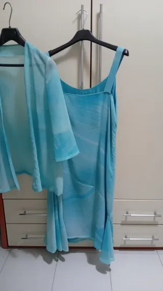 Abito donna blu e bianco