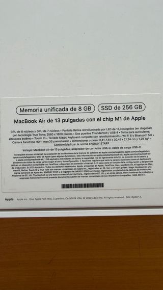MacBook Air 13 8GB 256GB Gris Espacial