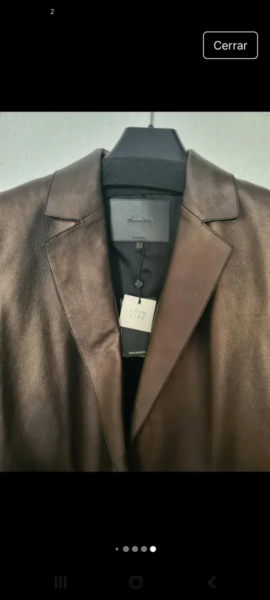 Americana Piel Marrón Massimo Dutti