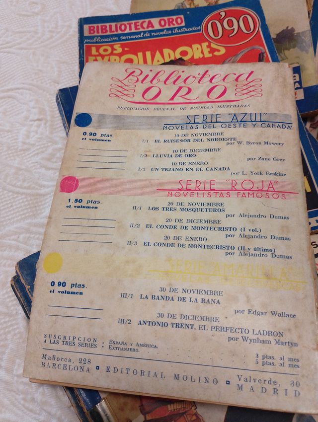 Varios títulos Novelas de años 1933 al 1936
